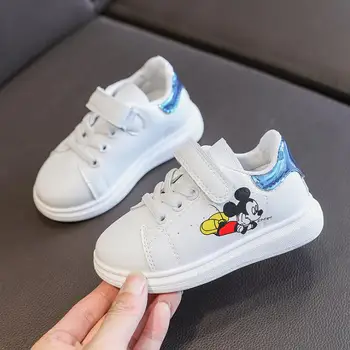 Disney Desene animate pentru Copii Mickey Pantofi Casual Fete Printesa pu Moale Baieti draguti Pantofi de Sport pentru copil cadou