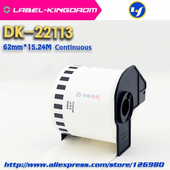 6 Role Compatibile DK-22113 Eticheta 62mm*15.24 M Continuu Compatibil pentru Brother Imprimantă de Etichete Jumătate de Material Transparent
