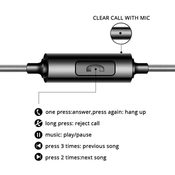 Anulare a zgomotului de 3,5 mm În Ureche Căști Super Bass Casti HiFi Stereo setul cu Cască Pentru Huawei p20 lite Xiaomi Pentru iPhone Samsung
