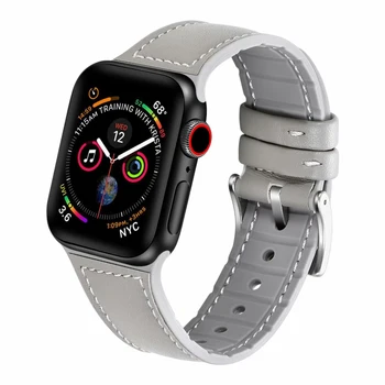 Curea din Piele pentru Apple watch band 6 44mm 40mm iWatch trupa 38mm 42mm silicon bratara curea apple watch serie 6 5 4 3 se