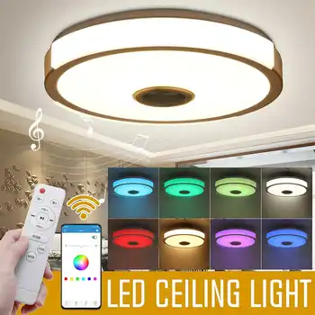 100W LED Lumini Plafon cu Difuzor bluetooth Telefon Inteligent APP de Control de la Distanță Lumina RGB Reglabile Dormitor 38cm Lampă de Plafon
