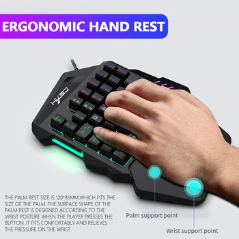 Mouse si tastatura de Gaming cu Fir tastatură cu iluminare din spate cu O singură mână Tastatură Mecanică RGB Mini Tastatura Gaming Controller pentru PC