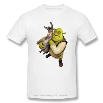 Și Măgarul De Bumbac Imprimare T-Shirt Shrek Film De Comedie Bărbați Moda Streetwear