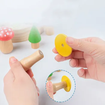 Copii Puzzle 3D Magnetic Jucarii din Lemn Ciocănitoarea Prinde Worm Joc de la cules de ciuperci Montessori Jucarii Educative Pentru Copii