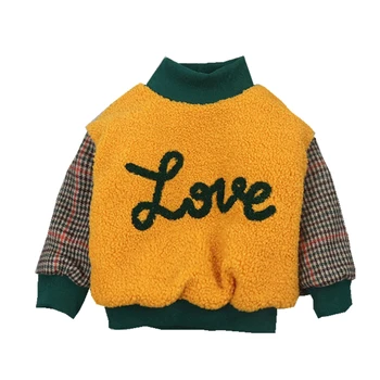 Băieții pulover toamna iarna copii moda gros vekvet topuri haine pentru copii fata copii cald sweatershirts copilul 1 2 3 4 5A