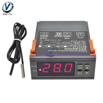 WH7016C DC 12V 24V AC 90V-250V 10A Controler de Temperatura Digital LCD Thermomter Termostat Metru Pirometru cu Sonda Senzor