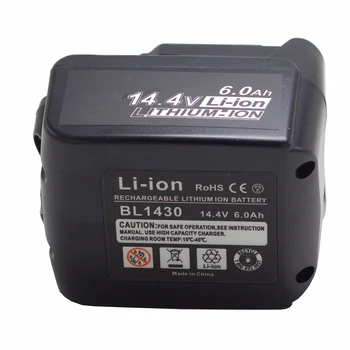 Doscing Pentru Makita BL1430B 14.4 V 6000mAh Li-ion Bateria Reîncărcabilă cu LED-uri de Putere de Instrumente de Înlocuire a Bateriei BL1430 BL1415