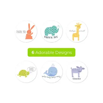 500pcs/rola animale desene animate mulțumesc autocolant pentru copii jucării notebook decor etichete autocolant cadou de ziua recunoștinței autocolant 1 inch