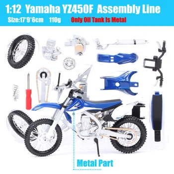 Maisto linie de Asamblare 1:12 scale Yamaha YZ450F motocicleta Enduro model Diecasts & Vehicule de Jucărie motociclete dirt copii DIY jucărie