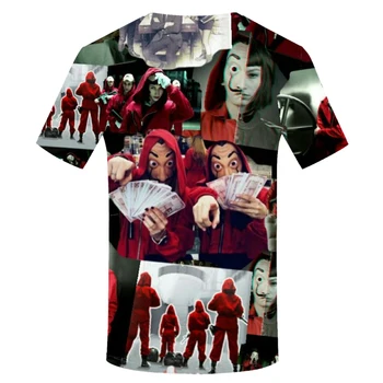 Bani de film Jaf Casa de Hârtie La Casa De Papel T Camasa Barbati Amuzant Berlin 3D de Imprimare T tricoul Mens Îmbrăcăminte de Vară, Topuri tee