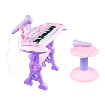 Copii 37 clape Electronice, Pian Tastatură Orgă de Jucărie Set Microfon Muzică Joc Educativ pentru Copii de Jucarie Cadou