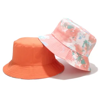 2020 Moda Ms Om Pălărie Găleată Cu Capac Panama Vara Harajuku Pălărie Găleată Vopsea Pescar Pălărie De Bumbac Reversibile Bob Găleată Cu Capac Pălărie De Soare