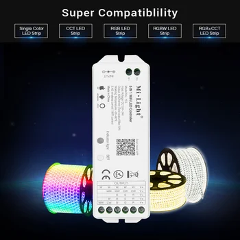 Milight YL5 2.4 G 15A 5 IN 1 WiFi Controler cu LED-uri Pentru o Singură culoare, CCT, RGB, RGBW, RGB+CCT Benzi cu Led-uri,Suport