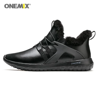 ONEMIX Barbati Pantofi de Funcționare de Iarnă Ține de Cald Cizme Impermeabile din Piele Adidași în aer liber Alunecare Pe Pantofi de Mers pe jos de Adult Glezna Cizme de Zăpadă