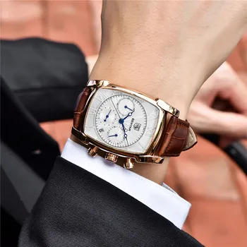 BENYAR Ceasuri Barbati 2019 Top Brand de Lux Om Cronograf Cuarț Ceas de mână din Piele Armată Militar de sex Masculin Ceas Relogio Masculino