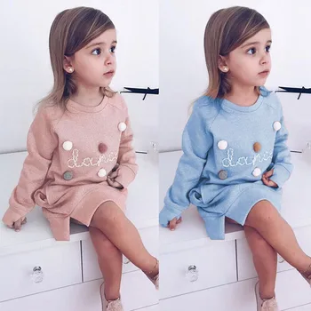 Haine fete rochie scrisoare de imprimare, plus catifea caldă Vestido Infantil bumbac 2019 vânzare fierbinte 2-6 ani Copil Copii de calitate de a purta