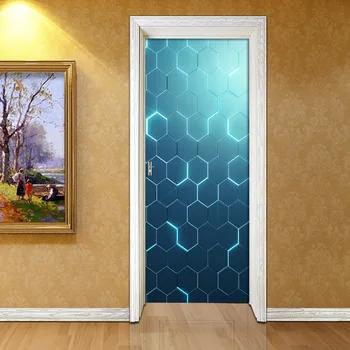 3D Ușa Autocolant Geometrice Grafica Stralucitoare Murală Tapet Acasă Usa Camera Usa Autocolant PVC, Auto-adeziv Vinil Ușă Decor