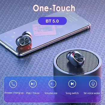 B5 TWS Bluetooth 5.0 Căști fără Fir de Control Tactil Pavilioane Impermeabil 9D Muzica Stereo setul cu Cască Cu 300mAh Putere Banca