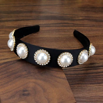 Moda cristal și stras frizură perla mare hairband simplu fete bentita pentru femei, accesorii de par, bijuterii
