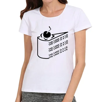 Femeile Tort Este O Minciună Tricou Fete Alb Culoare Tort Este O Minciună Logo-ul T Shirt Topuri Tricouri tricou Femeie de Stradă Amuzant Tricouri