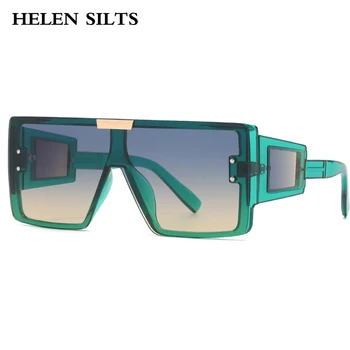 Supradimensionat Ochelari de cal Pătrat ochelari de Soare pentru Femei Brand Steampunk-O singură Bucată de Sus Plat ochelari de Soare Vintage Mare Cadru Ochelari de soare UV400