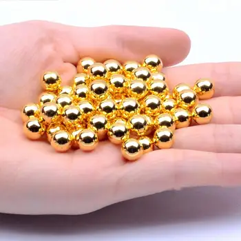 Metalice de Aur de Culoare Margele Rotunde de 4mm 5mm 6mm 7mm 8mm 10mm Nici o Gaură Imitație Reisn Perle Meserii DIY Bijuterii Decor