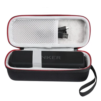 Călătorie Greu EVA Cazuri Pentru Anker SoundCore 2 fără Fir Bluetooth Boxe Cu Plasă Dublă de Buzunar Cabluri Audio Cu Curea cu Fermoar Geanta