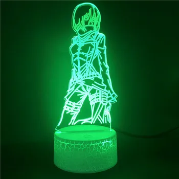 Atac pe Titan Copii Anime 3d Ceas Lampa Veioza de Camera de Decorare Led Culori Schimbă Bluetooth Lumina de Noapte Anime Cadou