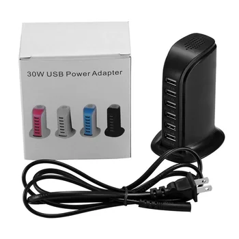 Universal Multi 6 Porturi Fast HUB USB Încărcător Rapid de Încărcare Stație de Andocare Multiple de Călătorie Adaptor USB de Priza de Perete Încărcător de birou