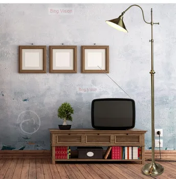 Nordic retro lampa Creative cupru lampa de podea Reglabil pe înălțime 172-187 cm Decor creativ lampa de podea