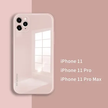 Lichid Original Sticla de Caz Pentru Iphone 11 12 Pro Max SE 2020 X XS XR XS Max 7 8 Plus Telefon Mobil Capacul de Protecție a Lentilei