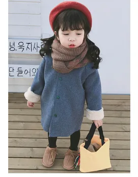 2021 Noi Cârpă de Lână Fete Haina de Iarna pentru Copii Cald Garnitură de Pluș Paltoane Copii Drăguț Pisica se Ingroase Haina Cardigan Jacheta coreeană
