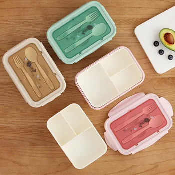 Cuptor cu microunde Cutie de Prânz Cu Tacâmuri de Mare Capacitate Leakproof de Alimentare Recipient de Călătorie Drumeții Birou Școală Portabil Copii Bento Box