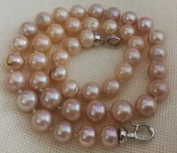 Femei Bijuterii perle naturale 10mm roz violet colier margele real Naturale de apă dulce pearl cadou handmade 17