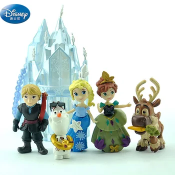 6 buc/lot Frozen Elsa Alb de Zăpadă Regina Acțiune papusa Printesa plus castelul fata Anna Jucărie Cifre despre 6-16 cm