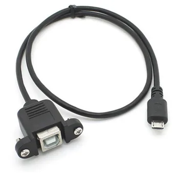 5PCS/lot Micro USB 5pin Male la USB B Female Montare pe Panou Tip Cablu de 30cm cu Șuruburi cablu 30cm, 50cm 100cm