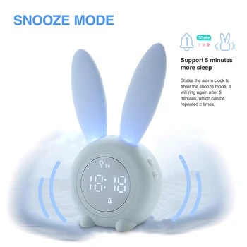 Copii Ceas cu Alarmă Cu Lumina de Noapte Drăguț Bunny Ureche Masă de Perete Digital cu LED-uri Ceas de Dormit pentru Copii Trainer Pentru Băieți și Fete Dormitor