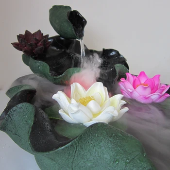 Tiganusi Rășină Fântână De Apă Lotus Aromoterapie Meditația Ajută Umiditatea Aerului Din Interior Desktop Fengshui Ornament Decor Acasă