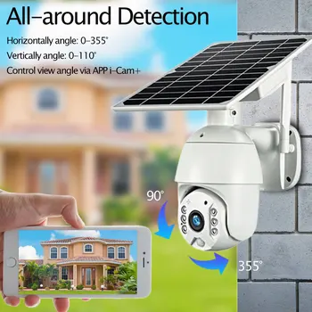 GINCNCN SIM 4G 1080P Camera IP WIFI 8W Panou Solar Baterie Camera de Securitate de Exterior PTZ aparat de Fotografiat CCTV Smart Security Monitor