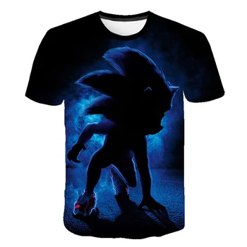 Băieții de Desene animate Sonic Ariciul tricou Copii, Negru Tricou Funny T-Shirt pentru Fete Copil T-Shirt pentru Copii Îmbrăcăminte 2020 Tee Topuri