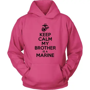 USMC Hoodie - Păstrați-vă Calmul Fratele Meu este Marin - Marine Corps USMC Frate Hoodie