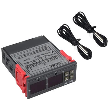 Stc-3008 110-220V Dual Digital Termostat Controler de Temperatura Pentru Incubator Termostat Higrometru Dezumidificator cu Higrostat
