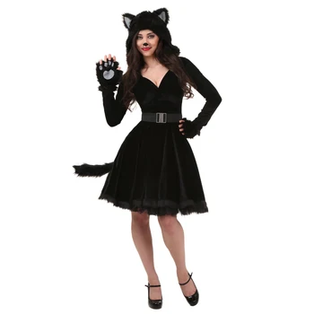 Halloween Pisica Neagra De Cosplay, Costume Pentru Bărbați Adulți Femei Pijamale Animal Urs Negru Salopeta De Halloween Îmbrăcăminte Unisex Costum Pisica
