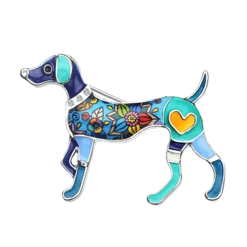 Bonsny Metal Emailat Whippet Câine Broșe Moda Drăguț Animale De Bijuterii Pin Pentru Eșarfă Decorare Haine Femei Fata De Iubitorii De Animale De Companie Cadou