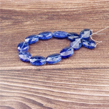 Lanli Taie fata sticlă albastră 16X16mmDIY accesorii colier cercei de mână margele șir pandantiv lanț pulover