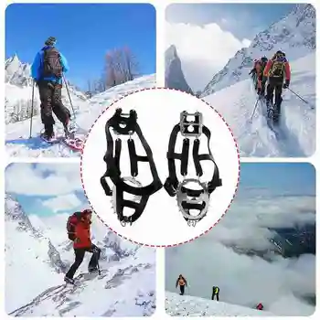 În aer liber 18 Dinte Silicon Crampoane din Oțel Inoxidabil, Alpinism, Mini Rock Capacul de Gheață Crampoane Alpinism Pantofi de Alpinism X9Y8