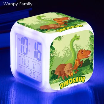 2020 Nou Super Desene animate Drăguț Dinozaur Ceas desteptator 7 Culori Stralucitoare Copii Cadou de Ziua Multifuncțional LED-uri Digitale Ceas Deșteptător