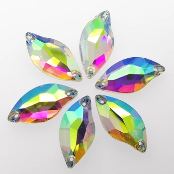 TopStone Culori Frumusete Pește Coase Pe Stras Dimensiune 9x20mm 14x30mm Pahar de Cristal Flatback Diamant Frunze de Piatră Pentru Rochie de Îmbrăcăminte