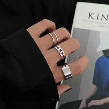 2020 costum de bijuterii oțel inoxidabil inel hip hop stil punk femei set inel grunge estetice bijuterii inel de accesorii cool