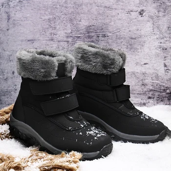 Noi 2020 Femei Cizme Impermeabile din Piele de Zăpadă Slip-on Cizme de sex Feminin de Pluș Cizme de Iarna pentru Femei Cald Glezna Pantofi de Iarna Femei